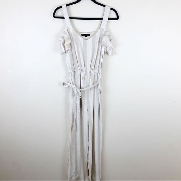 Sanctuary Linen Jumpsuit Off Shoulder Small - Picture 2 of 8